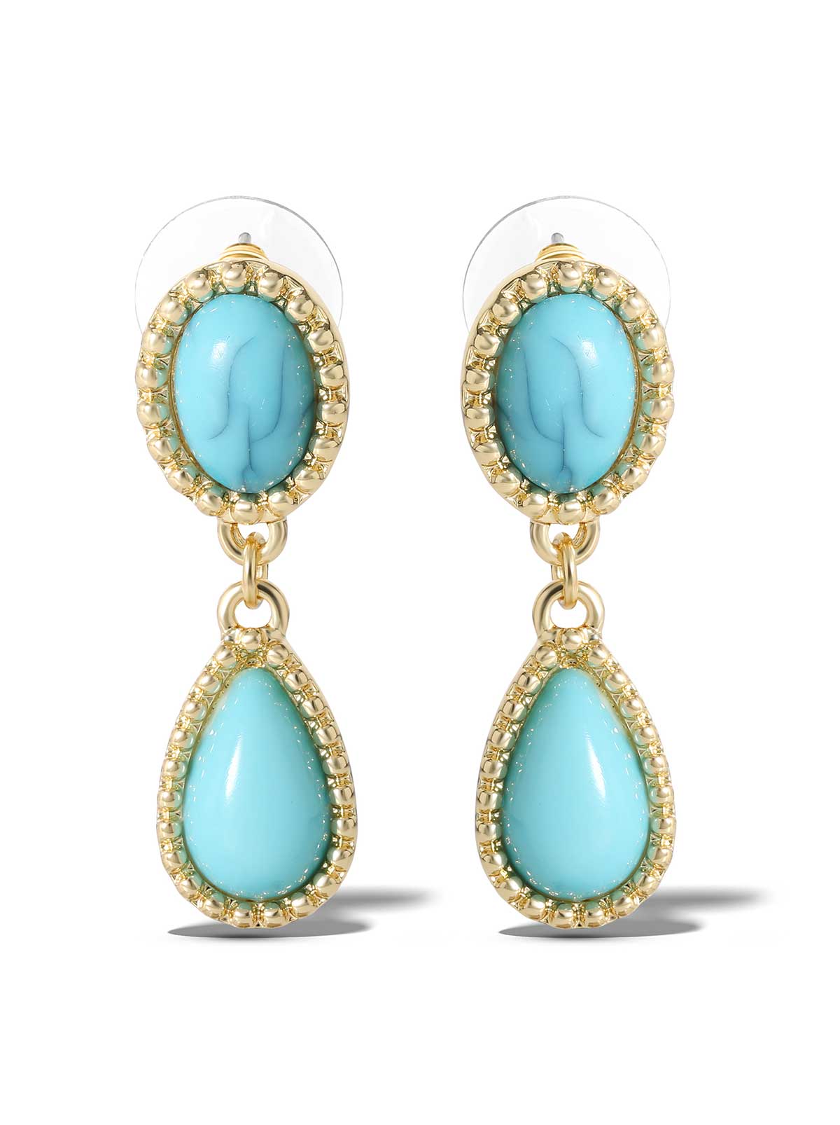 Turquoise Stone Drop Earrings