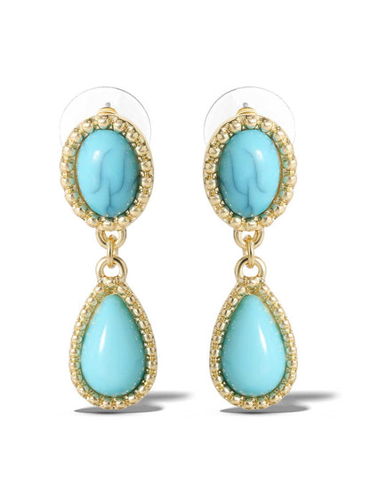 Turquoise Stone Drop Earrings