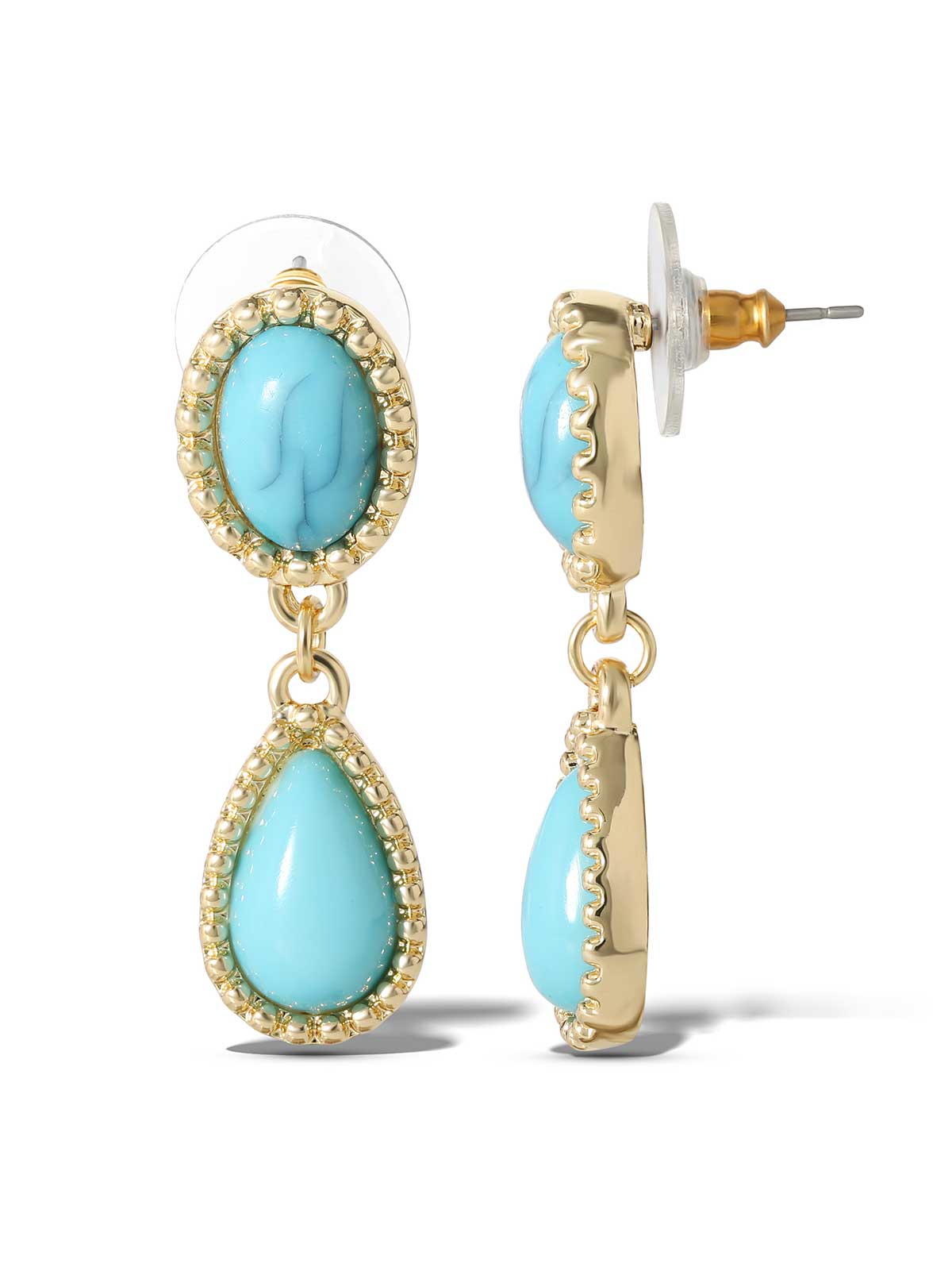 Turquoise Stone Drop Earrings