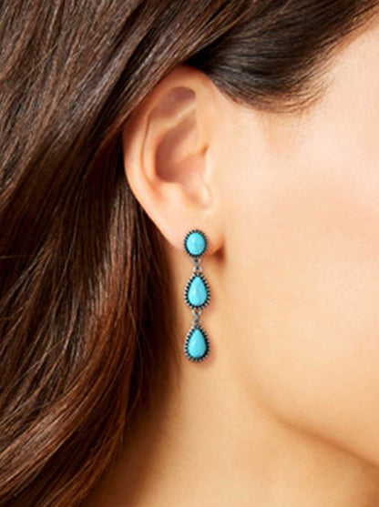 Three Stone Drop Earrings