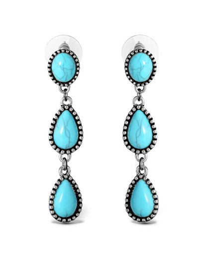 Three Stone Drop Earrings