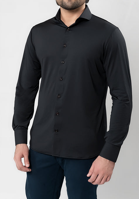 Black Performance 4 Way Super Stretch Shirt - Wrinkle Free