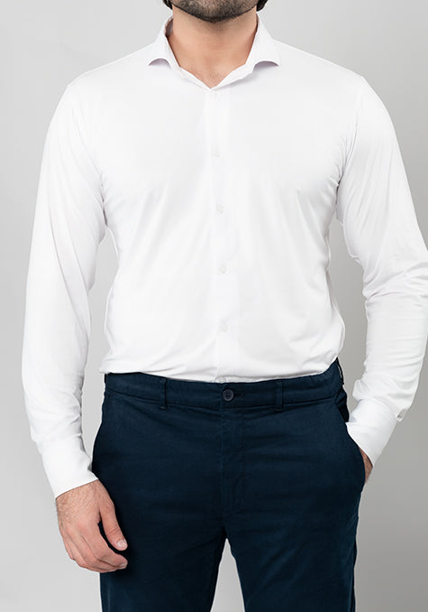 White Performance 4 Way Super Stretch Shirt - Wrinkle Free