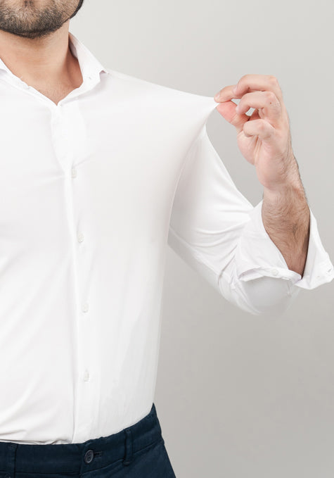 White Performance 4 Way Super Stretch Shirt - Wrinkle Free