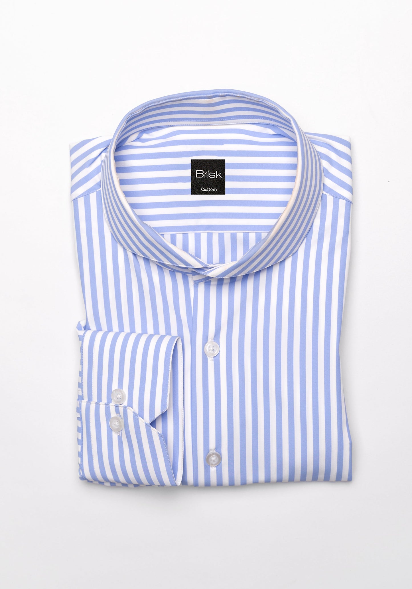 Sky Blue Four-Way Performance Stretch Bengal Stripes Shirt - Wrinkle Free