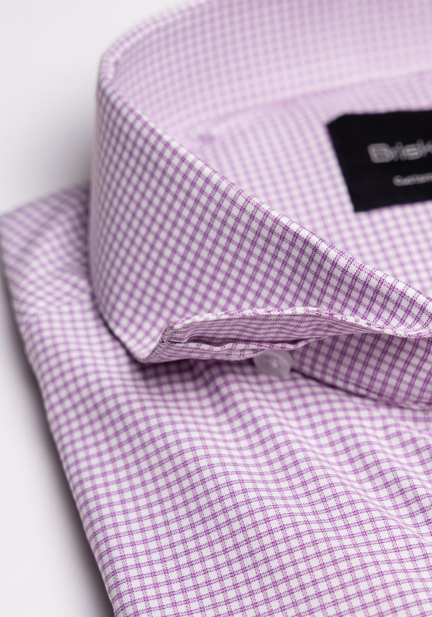 Wrinkle-Free Lilac Performance Stretch Mini Checkered Shirt