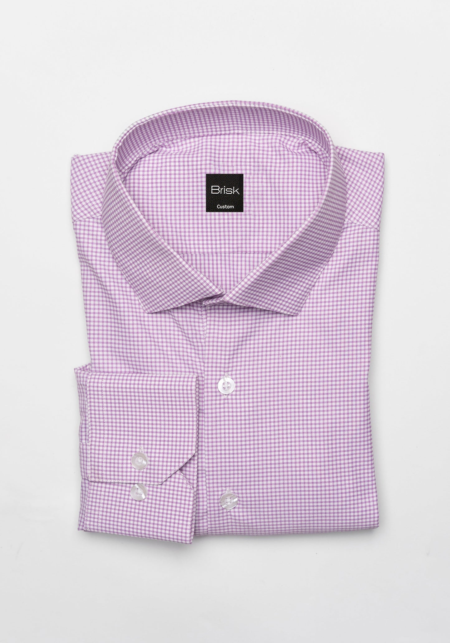 Wrinkle-Free Lilac Performance Stretch Mini Checkered Shirt - Cut-Away Classic