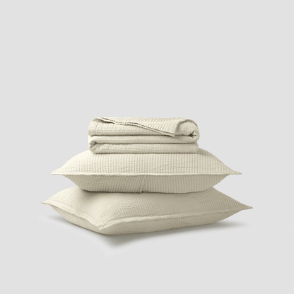 Textured Cotton Coverlet & Shams Set