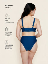 High Hip Crossover Bottoms in Navy Waffle