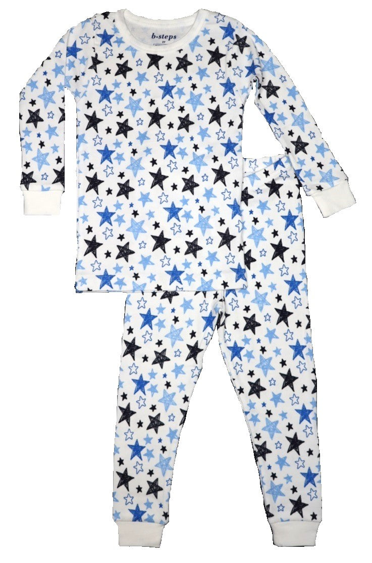 💫 Kids Pajamas - Blue Doodle Stars