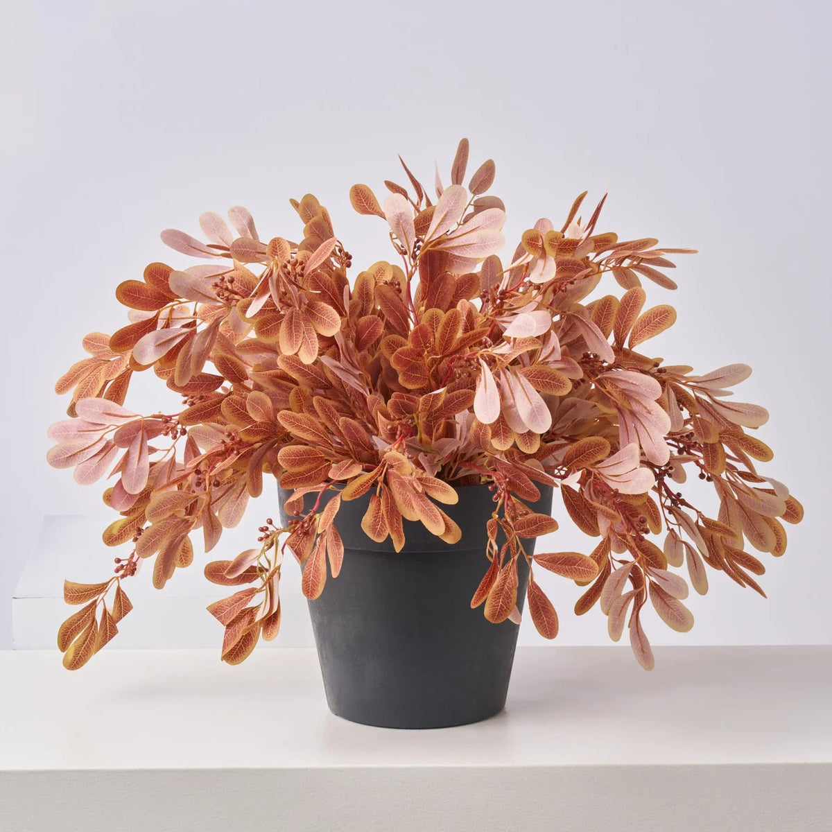 Autumn Terracotta Privet Bush Faux Foliage Outdoor Urn Filler Summer Fall Front Porch Arrangement - Available in 2 Sizes