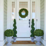 Realistic English Boxwood Leaf Front Door Wreath – 18" or 24" Everyday All Season Greenery