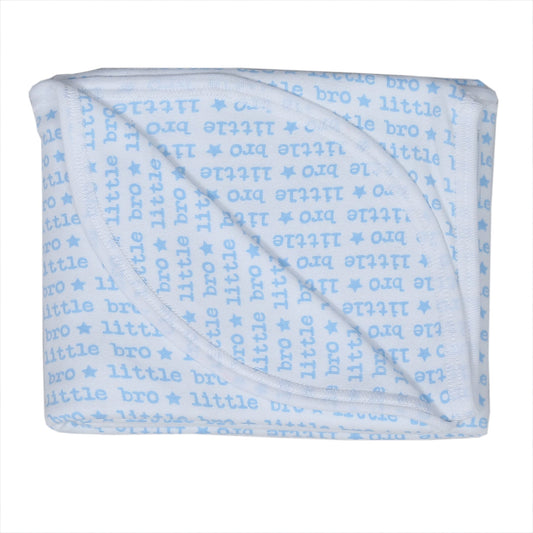🩵 Baby Receiving Blanket - Sibling Collection - Little Bro