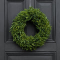 Realistic English Boxwood Leaf Front Door Wreath – 18" or 24" Everyday All Season Greenery