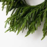 Norfolk Collection - Real Touch Norfolk Pine Front Door Christmas Holiday Winter Wreath - 2 Size Options Available