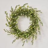 Cream White Berry & Boxwood Cedar Greenery Winter Berry Holiday Front Door Wreath