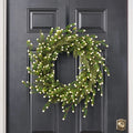 Cream White Berry & Boxwood Cedar Greenery Winter Berry Holiday Front Door Wreath