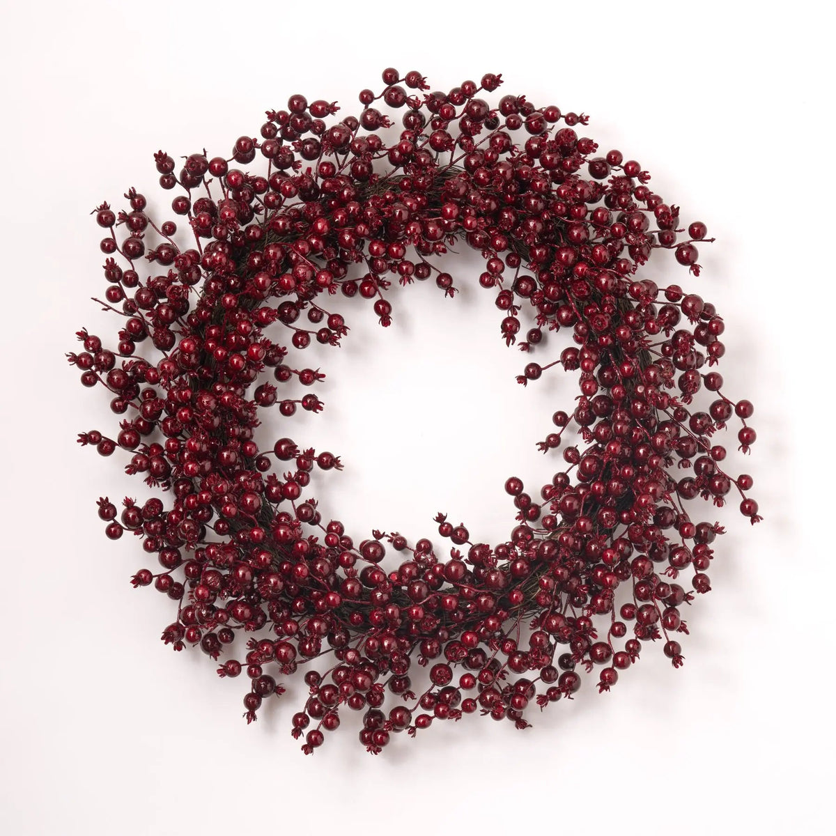 Waterproof Deep Burgundy Red Berry Front Door Christmas Holiday Front Door Wreath - 26"