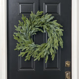 Real Touch Wintergreen Fraser Fir Faux Greenery Holiday Front Door Wreath - 24"