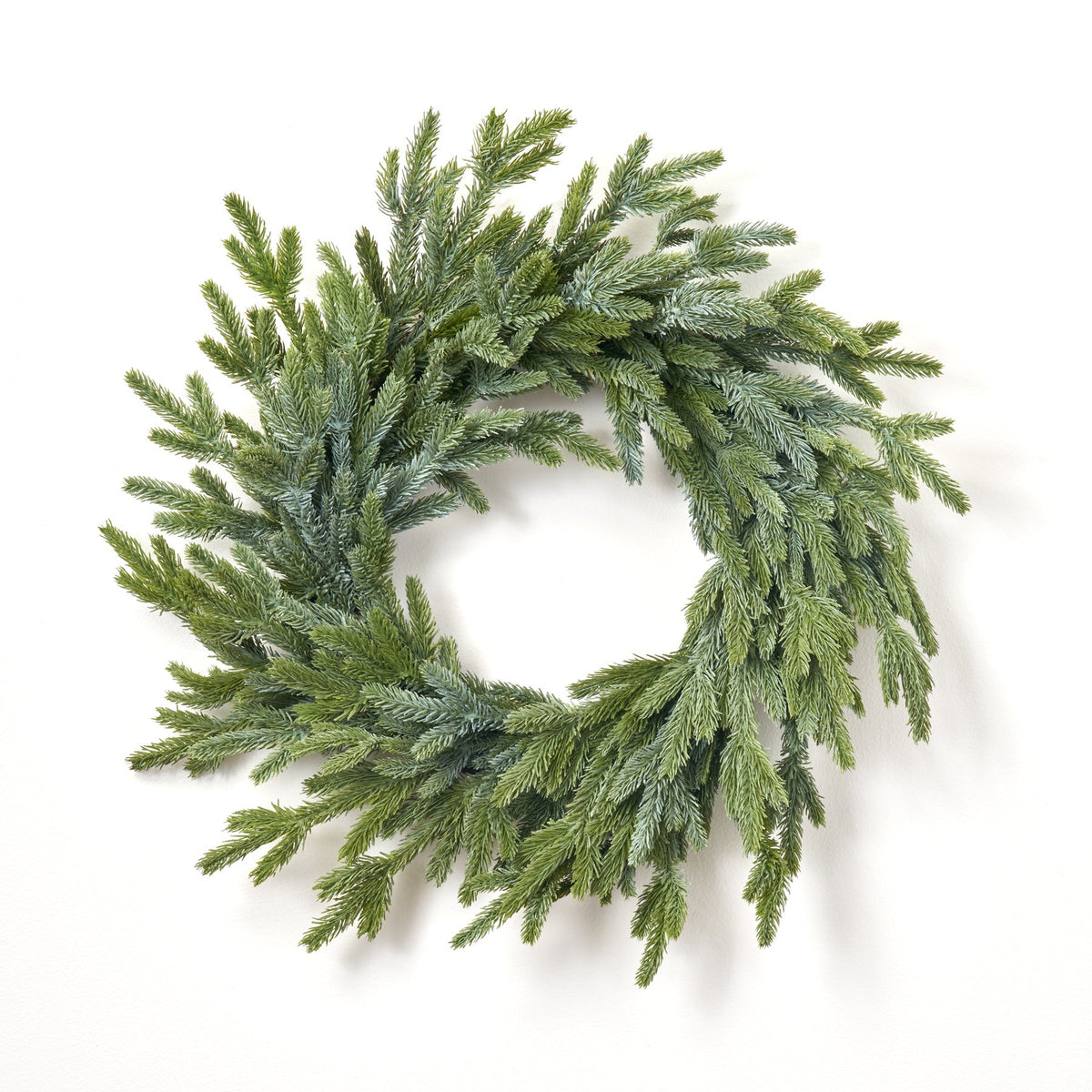 Real Touch Wintergreen Fraser Fir Faux Greenery Holiday Front Door Wreath - 24"
