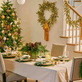 Sage Green Gold Large Brushed Bay Leaf Fall Christmas Holiday Front Door Wreath with Golden Mustard Raw Edge Silk Velvet Lux Drape Loop Bow