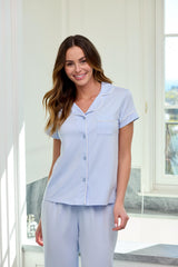 Classic Pima Knit Capri - Powder Blue