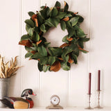 Classic Real Touch Magnolia Leaf All Seasons Front Door Wreath 24"