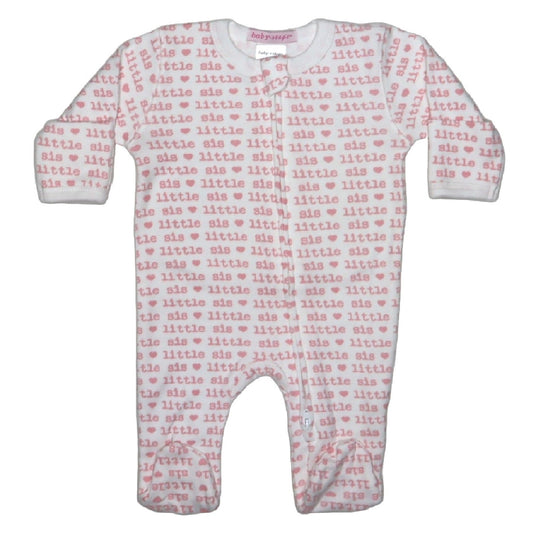 🩷 Baby Two-Way Zipper Footie - Sibling Collection - Little Sis