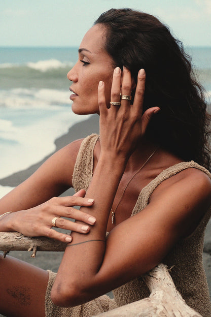 Juno Molten Hammered Topaz Ring