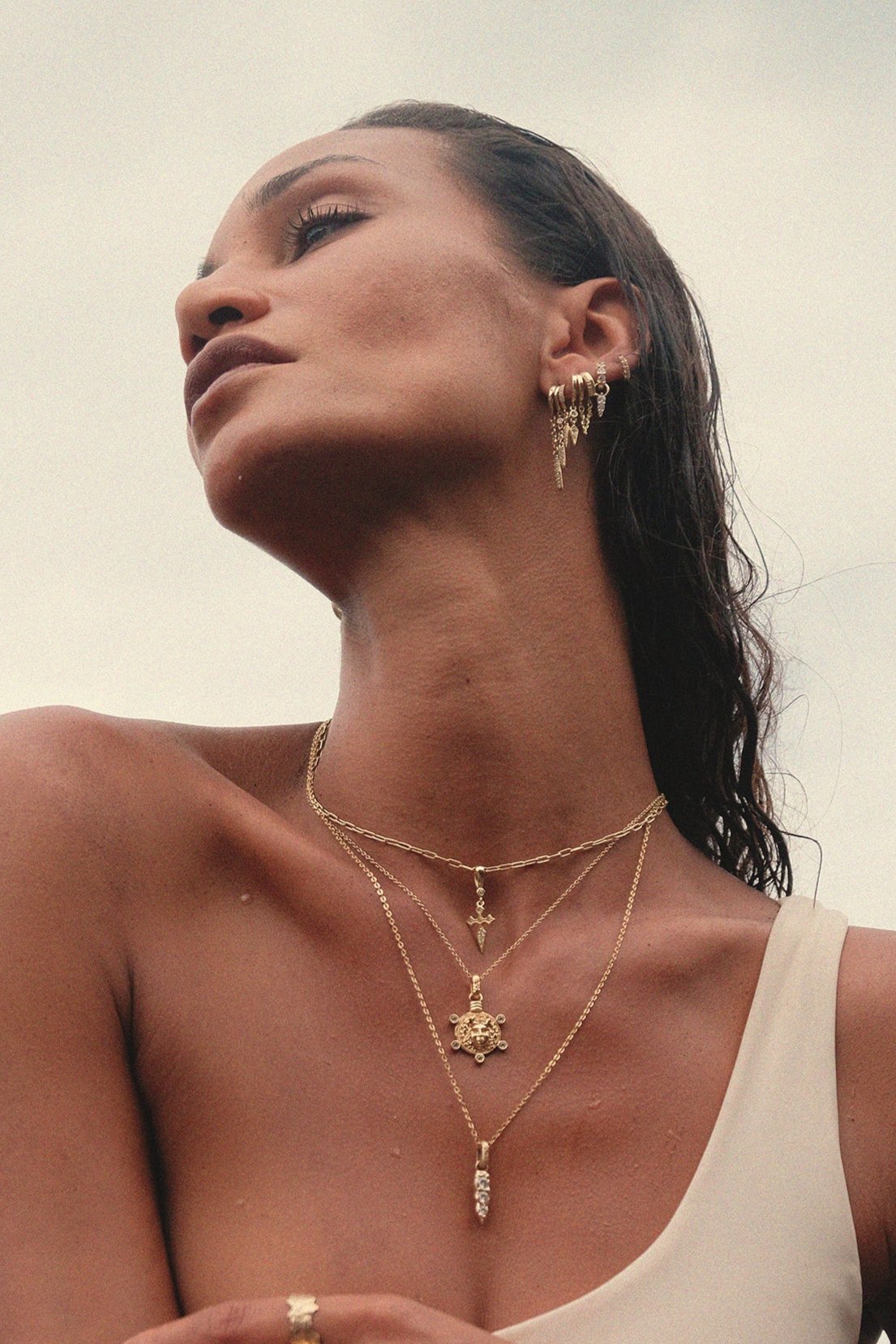 Palma Spike Charm Illusion Earrings