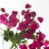 Lifelike Sweet Pea Vines Water Illusion Arrangement in Modern Glass Rectangle Vase