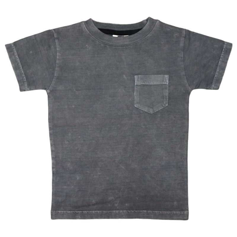 🤩 Kids Solid Enzyme Pocket Tee - Coal