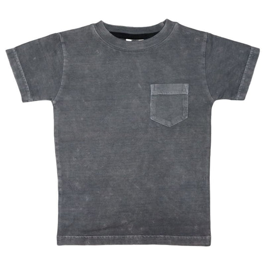 🤩 Kids Solid Enzyme Pocket Tee - Coal