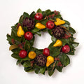 Purple Artichoke, Red Pomegranate & Golden Pear All Seasons Magnolia Fall Christmas Front Door Wreath