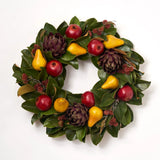 Purple Artichoke, Red Pomegranate & Golden Pear All Seasons Magnolia Fall Christmas Front Door Wreath