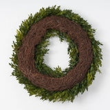 Realistic English Boxwood Leaf Front Door Wreath – 18" or 24" Everyday All Season Greenery