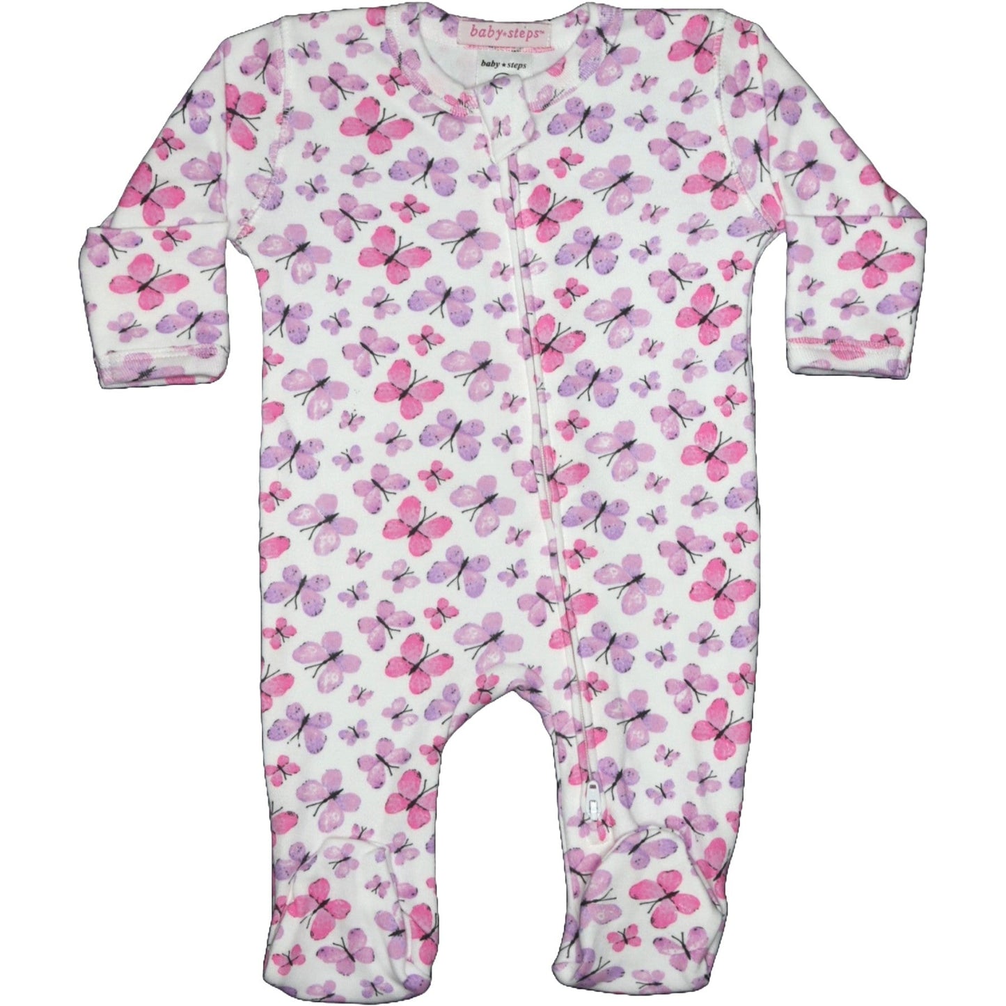 😎Baby Two-Way Zipper Footie - Butterflies