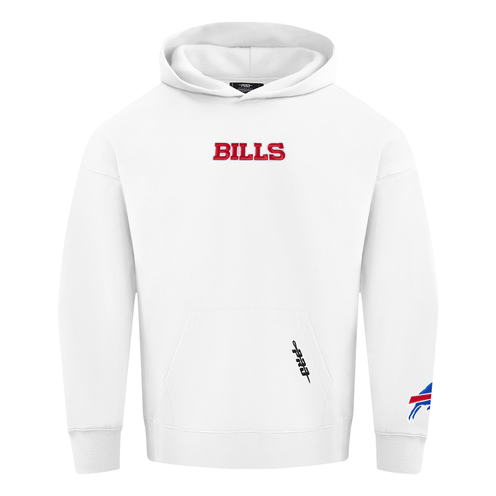 NFL BUFFALO BILLS WINGSPAN MEN'S DROP SHOULDER PO HOODIE (WHITE)