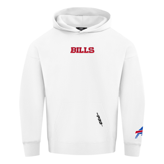 NFL BUFFALO BILLS WINGSPAN MEN'S DROP SHOULDER PO HOODIE (WHITE)