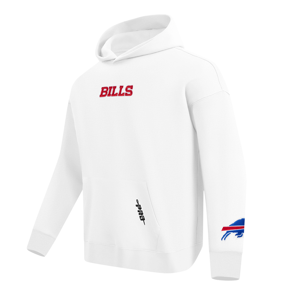 NFL BUFFALO BILLS WINGSPAN MEN'S DROP SHOULDER PO HOODIE (WHITE)