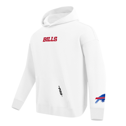 NFL BUFFALO BILLS WINGSPAN MEN'S DROP SHOULDER PO HOODIE (WHITE)