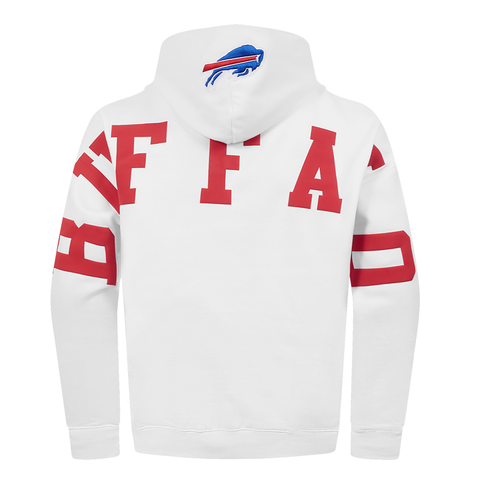 NFL BUFFALO BILLS WINGSPAN MEN'S DROP SHOULDER PO HOODIE (WHITE)