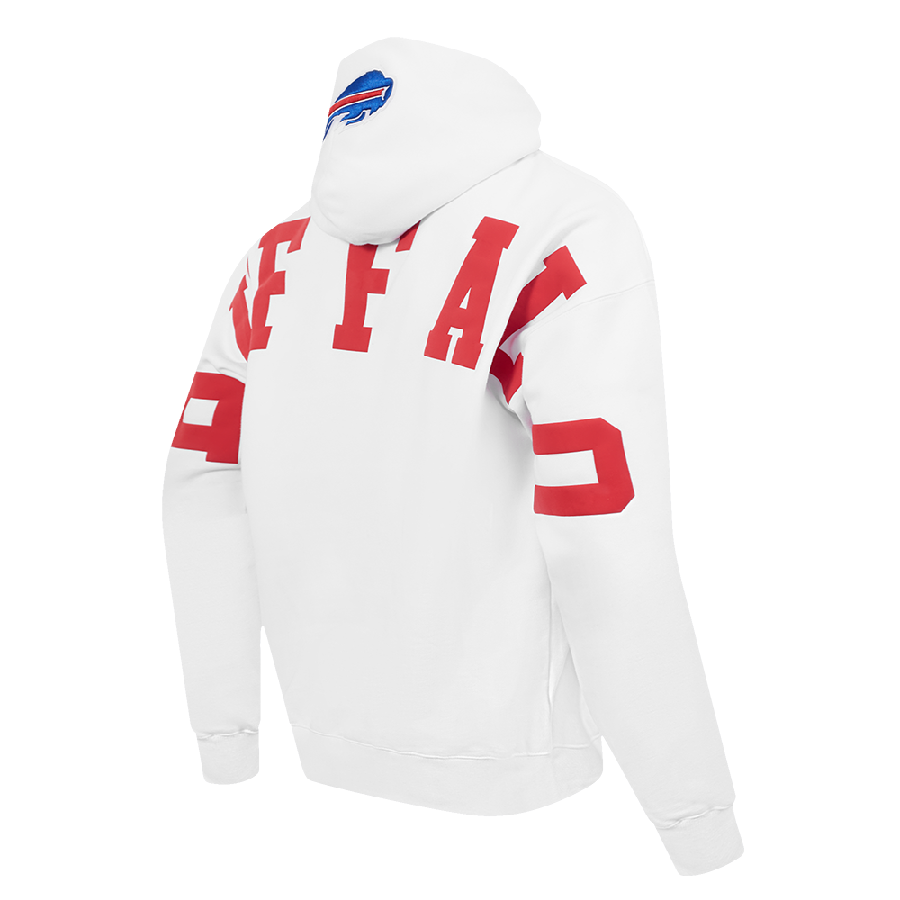 NFL BUFFALO BILLS WINGSPAN MEN'S DROP SHOULDER PO HOODIE (WHITE)