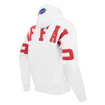 NFL BUFFALO BILLS WINGSPAN MEN'S DROP SHOULDER PO HOODIE (WHITE)