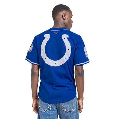NFL INDIANAPOLIS COLTS CLASSIC MEN'S MESH BUTTON DOWN JERSEY (ROYAL BLUE)