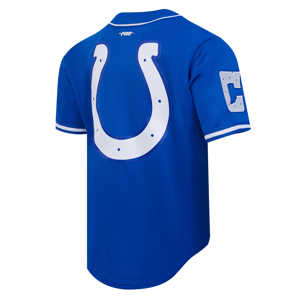 NFL INDIANAPOLIS COLTS CLASSIC MEN'S MESH BUTTON DOWN JERSEY (ROYAL BLUE)
