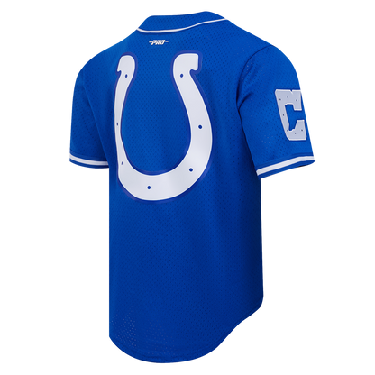NFL INDIANAPOLIS COLTS CLASSIC MEN'S MESH BUTTON DOWN JERSEY (ROYAL BLUE)