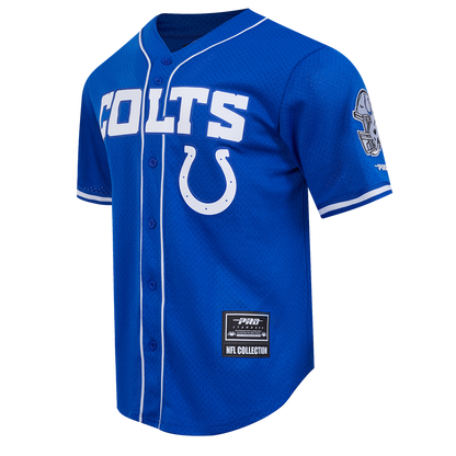 NFL INDIANAPOLIS COLTS CLASSIC MEN'S MESH BUTTON DOWN JERSEY (ROYAL BLUE)
