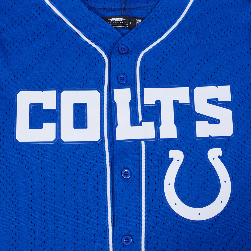 NFL INDIANAPOLIS COLTS CLASSIC MEN'S MESH BUTTON DOWN JERSEY (ROYAL BLUE)