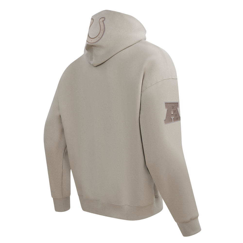 NFL INDIANAPOLIS COLTS NEUTRAL MEN'S DROP  SHOULDER FLC PO HOODIE (TAUPE)